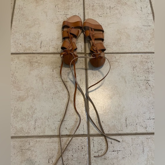 Old Navy Brown Lace-Up Gladiator Sandals Size 7 - Picture 8 of 10